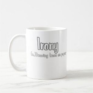 Caneca De Café Ironia Desenhando Árvores no Papel Design Divertid