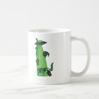 Caneca De Café irradiação acima do verde da vaca