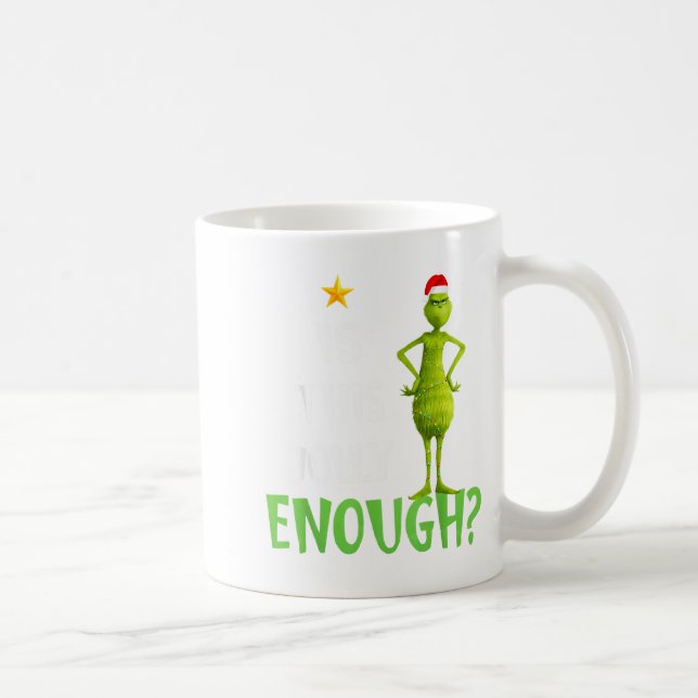 Caneca De Café Is This Jolly Enough Green Merry Christmas Tree Li (Direita)