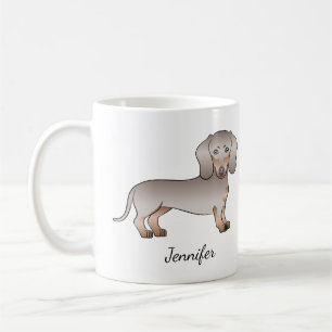 Caneca De Café Isabella E Tan Cachorro Dachshund De Cabelo Curto