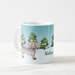 Caneca De Café Isabella & Tan Dachshund de Cabelo Curto Floresta