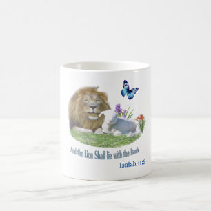 Caneca De Café Isaiah 11: 6 Leão e Lamb  