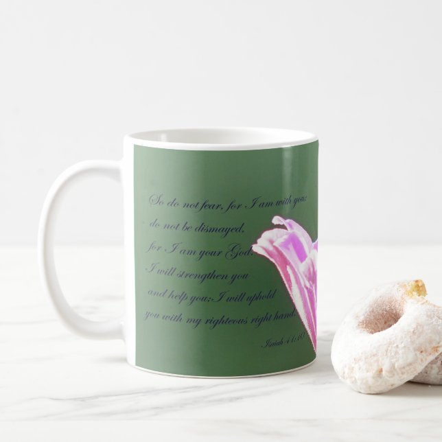 Caneca De Café Isaiah 41:10 (Com Donut)