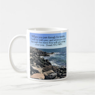 Caneca De Café Isaiah 43:2 Estarei com você Foto do Oceano