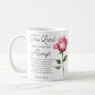 Caneca De Café Isaiah 58:11 - Escritura da Bíblia do Rosa