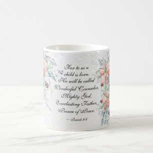 Caneca De Café Isaiah 9:6 Ele será chamado de Maravilhoso.. Natal