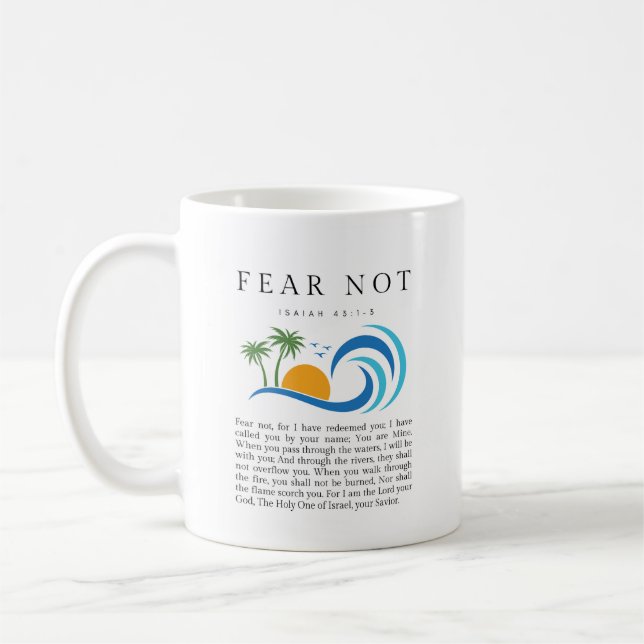 Caneca De Café Isaías 43:1-3 Não Temerás (Esquerda)