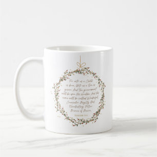 Caneca De Café Isaías 9:6 Versículo da Bíblia de Natal