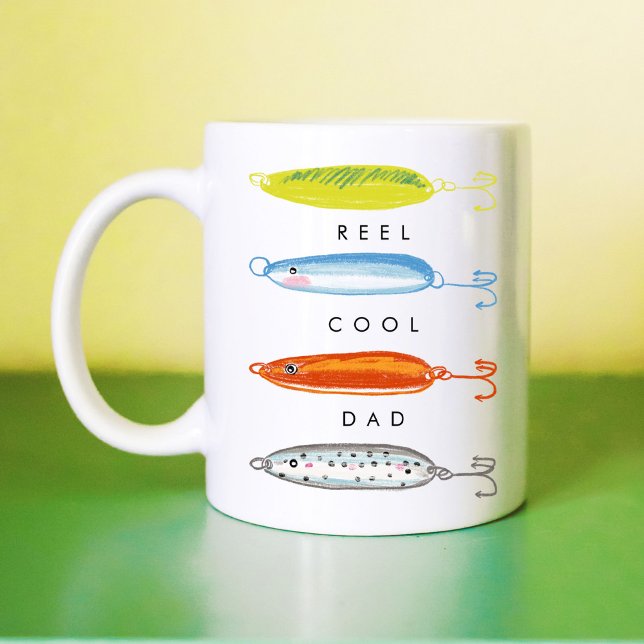 Caneca De Café Isca de pesca do Pai Legal da enguia (Reel Cool Dad fishing bait coffee mug.)