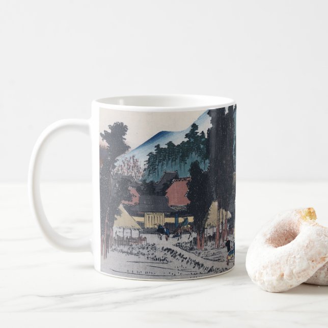 Caneca De Café Ishiyakushi pelo japonês Ukiyo-e de Hiroshige (Com Donut)