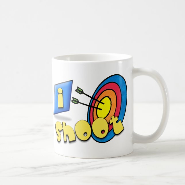 Caneca De Café iSHOOT do ~ do TIRO AO ARCO - EU DISPARO (Direita)