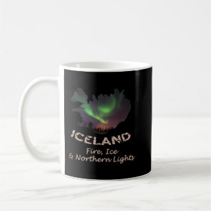 Caneca De Café Islândia - Aurora das Luzes de Gelo e Norte de Fog