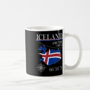 Caneca De Café Islândia - Círculo Polar - Bandeira Islandesa Ilha