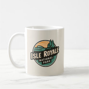 Caneca De Café Isle Royale National Park Retro Viagem Emblem