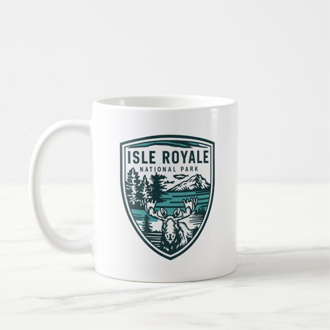 Caneca De Café Isle Royale National Park Wildlife Emblem (Esquerda)