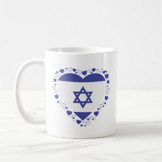 Caneca De Café Israel Flag Heart