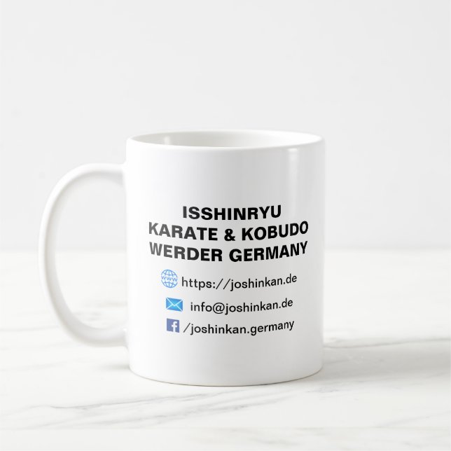 Caneca De Café Isshinryu Karate, Joshinkan, Germany, Tasse IR (Esquerda)