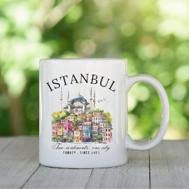 Caneca De Café Istanbul Turkey Watercolor art city landscape