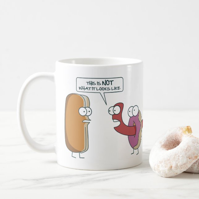 Caneca De Café Isto não é o que parece (Com Donut)