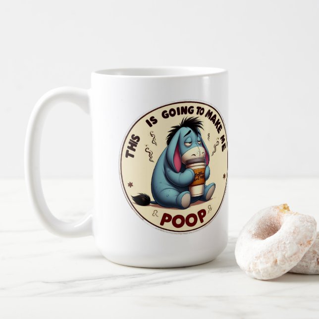 Caneca De Café "Isto vai me fazer cocô" engraçado (Com Donut)