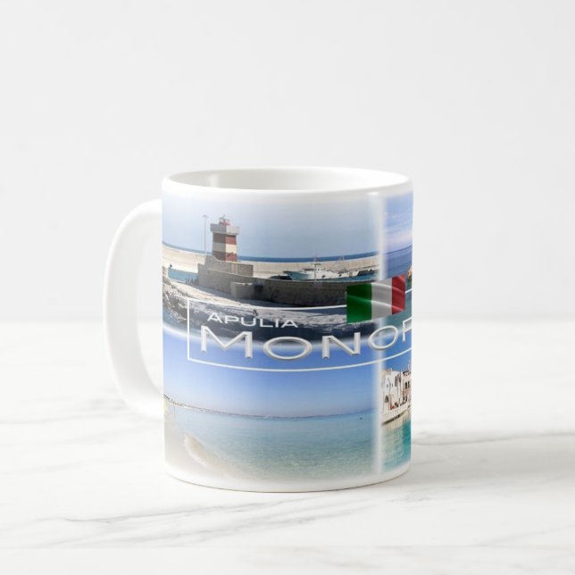 Caneca De Café IT Itália - Apúlia - Monopoli - (Frente Esquerda)