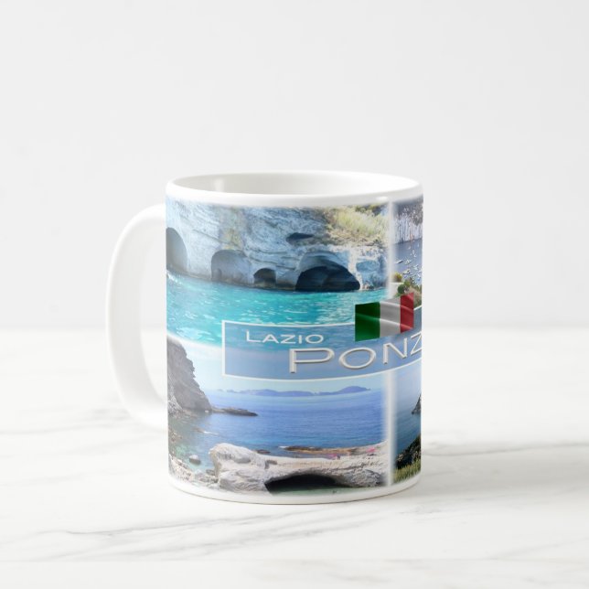 Caneca De Café IT Itália - Lácio - Ponza - (Frente Esquerda)