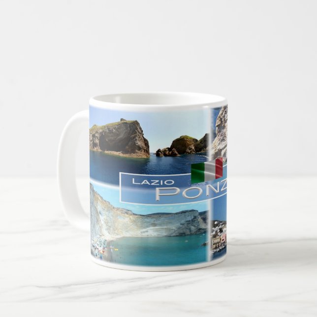 Caneca De Café IT Itália - Lácio - Ponza - (Frente Esquerda)