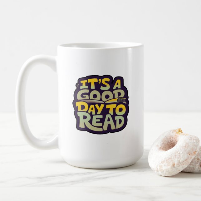 Caneca De Café It’s a good day to read psychedelic typography  (Com Donut)