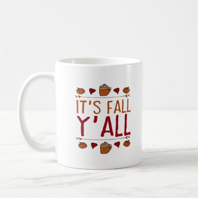 Caneca De Café It’s Fall Y’all Sweater Thanksgiving Day (Esquerda)