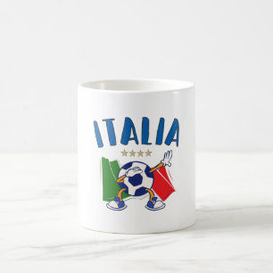 Caneca De Café Itália Dabbing Soccer Ball Flag 4 estrelas