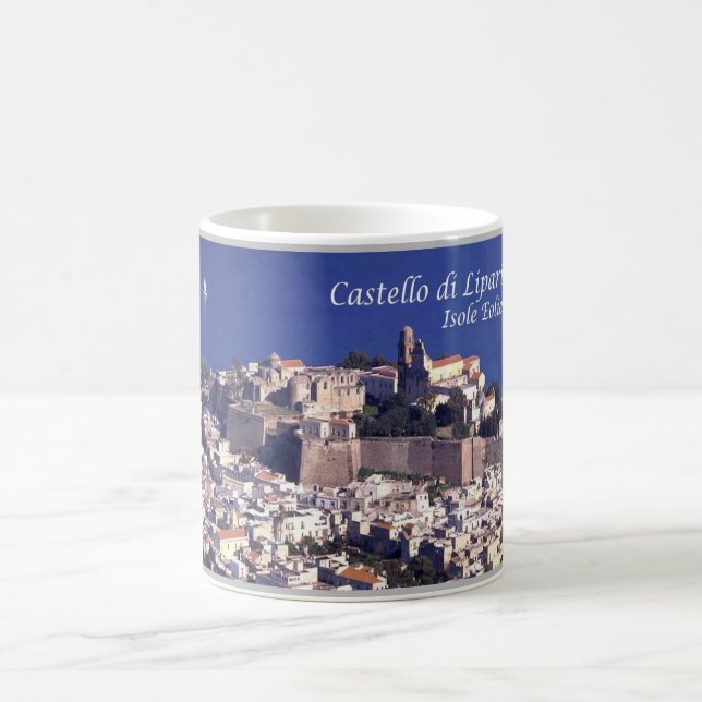 Caneca De Café Itália - Ilhas Eolianas - Lipari - Castle - (Centro)