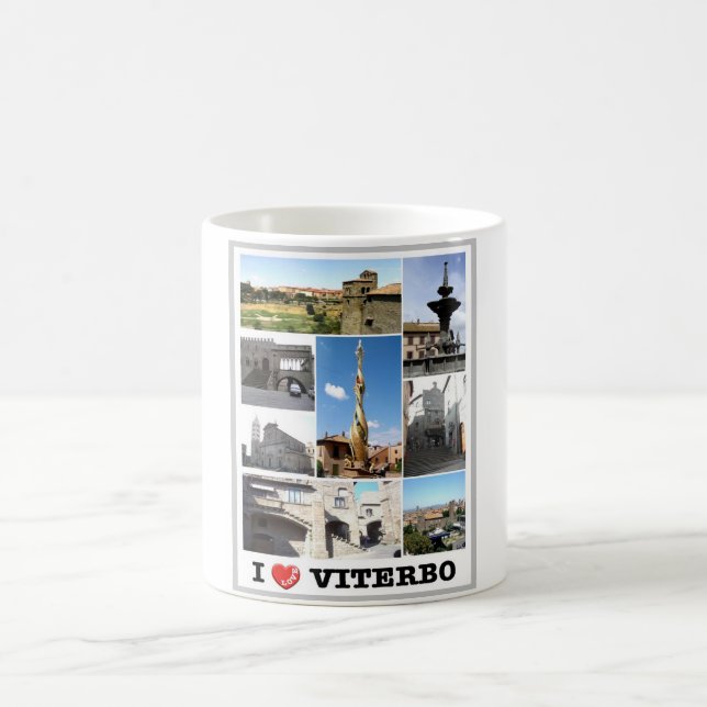 Caneca De Café Itália - Lácio - Viterbo - Eu Amo - (Centro)