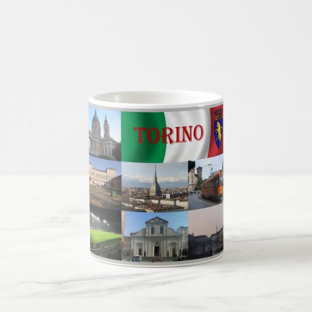 Caneca De Café Itália - Piemonte - Torino - Mosaico - (Centro)