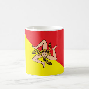 Caneca De Café Itália - Sicília - Bandeira Sicília -