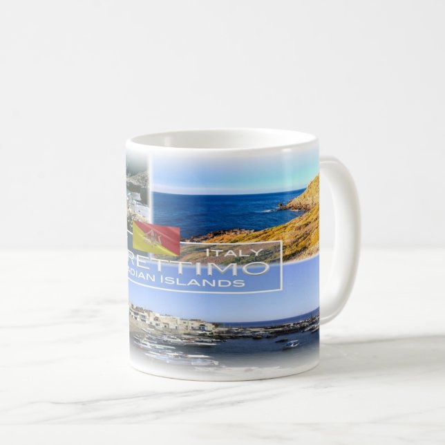 Caneca De Café Itália - Sicília - Ilha Marettimo - (Frente Esquerda)