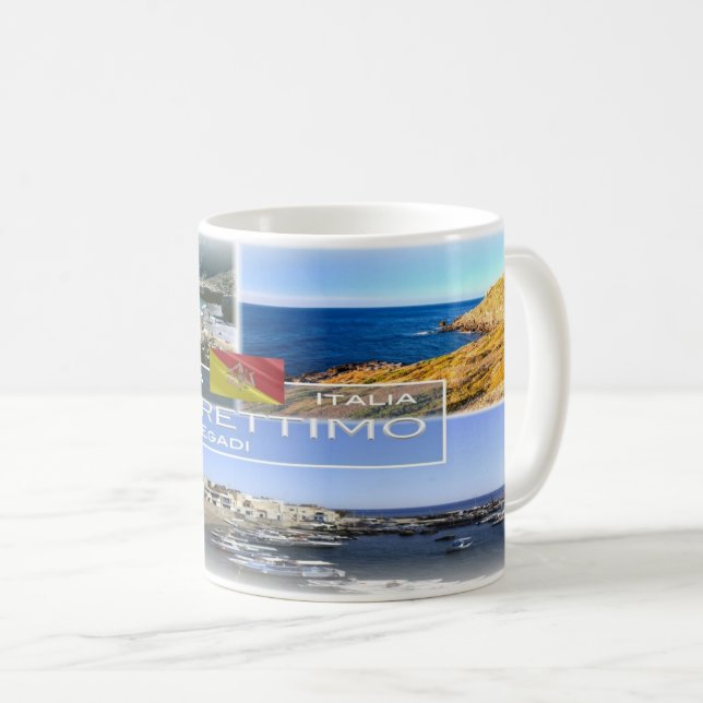 Caneca De Café Itália - Sicília - Ilha Marettimo - (Frente Esquerda)
