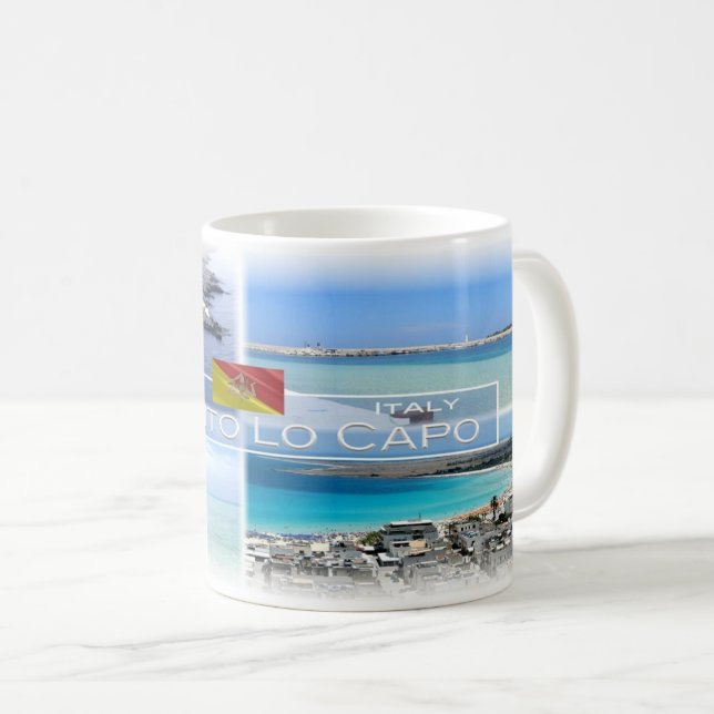Caneca De Café Itália - Sicília - San Vito Lo Capo - (Frente Esquerda)