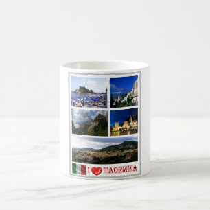 Caneca De Café Itália - Sicília - Taormina - I Love -