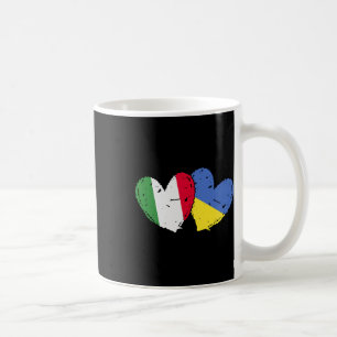 Caneca De Café Itália Ucrânia Bandeiras Coração Italiano Ucranian
