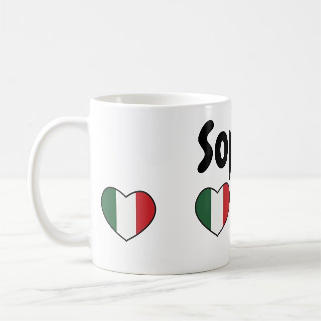 Caneca De Café Italian heart with customizable name - Mug (Esquerda)