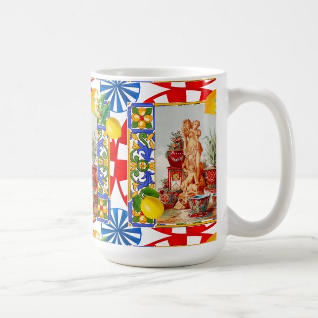 Caneca De Café Italian,Sicilian art,maiolica,tiles,baroque art   (Direita)