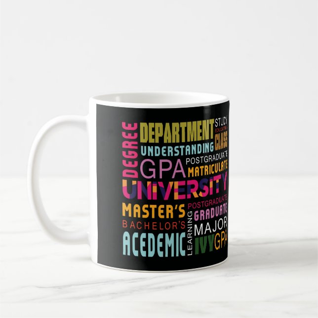 Caneca De Café Itens Coloridos de Faculdade e Universidade (Esquerda)