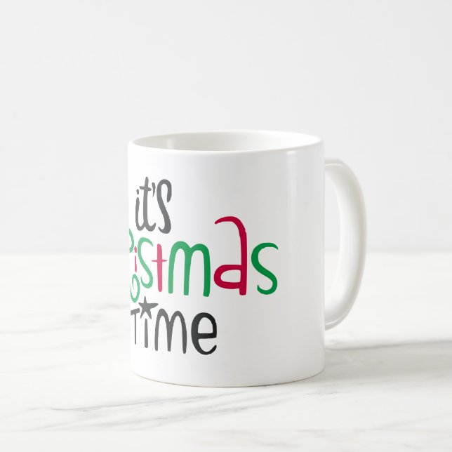 Caneca De Café It's Christmas Time (Frente Esquerda)