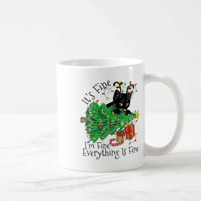 Caneca De Café It's Fine I'm Fine Everything Is Fine Fun Christma (Direita)