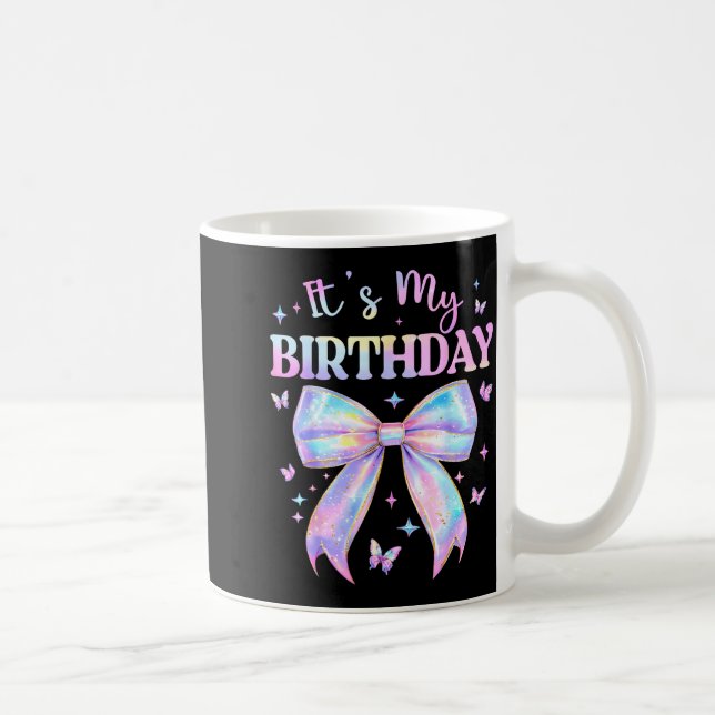 Caneca De Café It's My Birthday Tie Dye Coquette Bow Butterfly Bi (Direita)