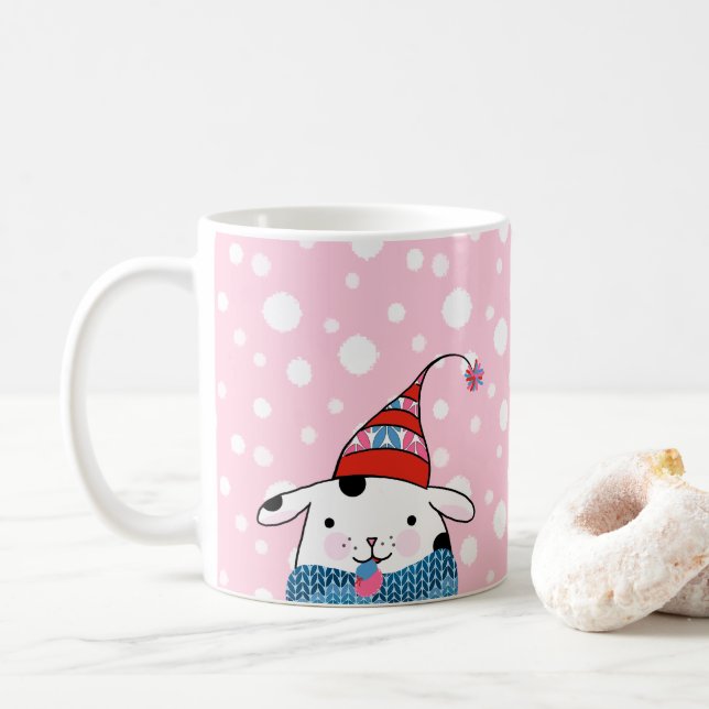 Caneca De Café Itty Bitty Knitting Doggie Mug (Com Donut)