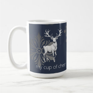 Caneca De Café Ivory Reindeer Christmas   Azul