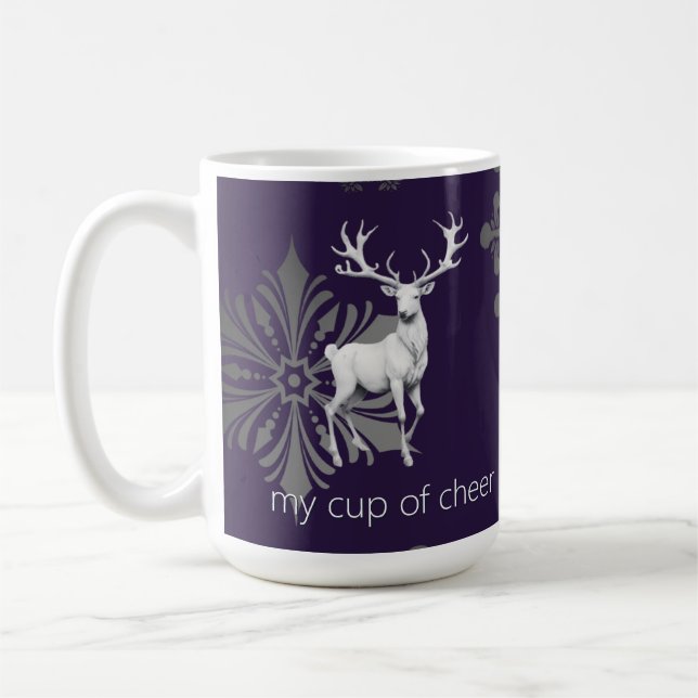 Caneca De Café Ivory Reindeer Christmas | Roxa (Esquerda)