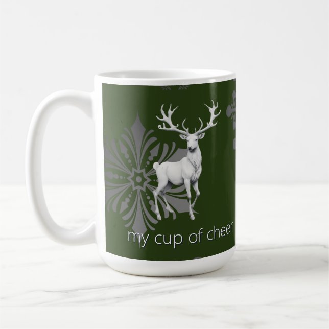 Caneca De Café Ivory Reindeer Christmas | Verde (Esquerda)