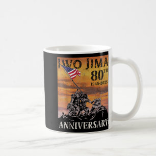 Caneca De Café Iwo Jima 80 Aniversário Wwii Veteran Us Flag 4th